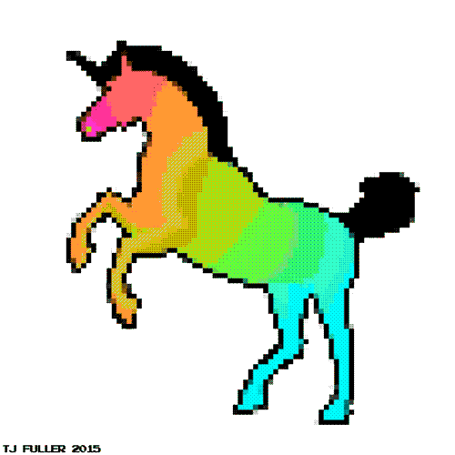 prancing rainbow unicorn
