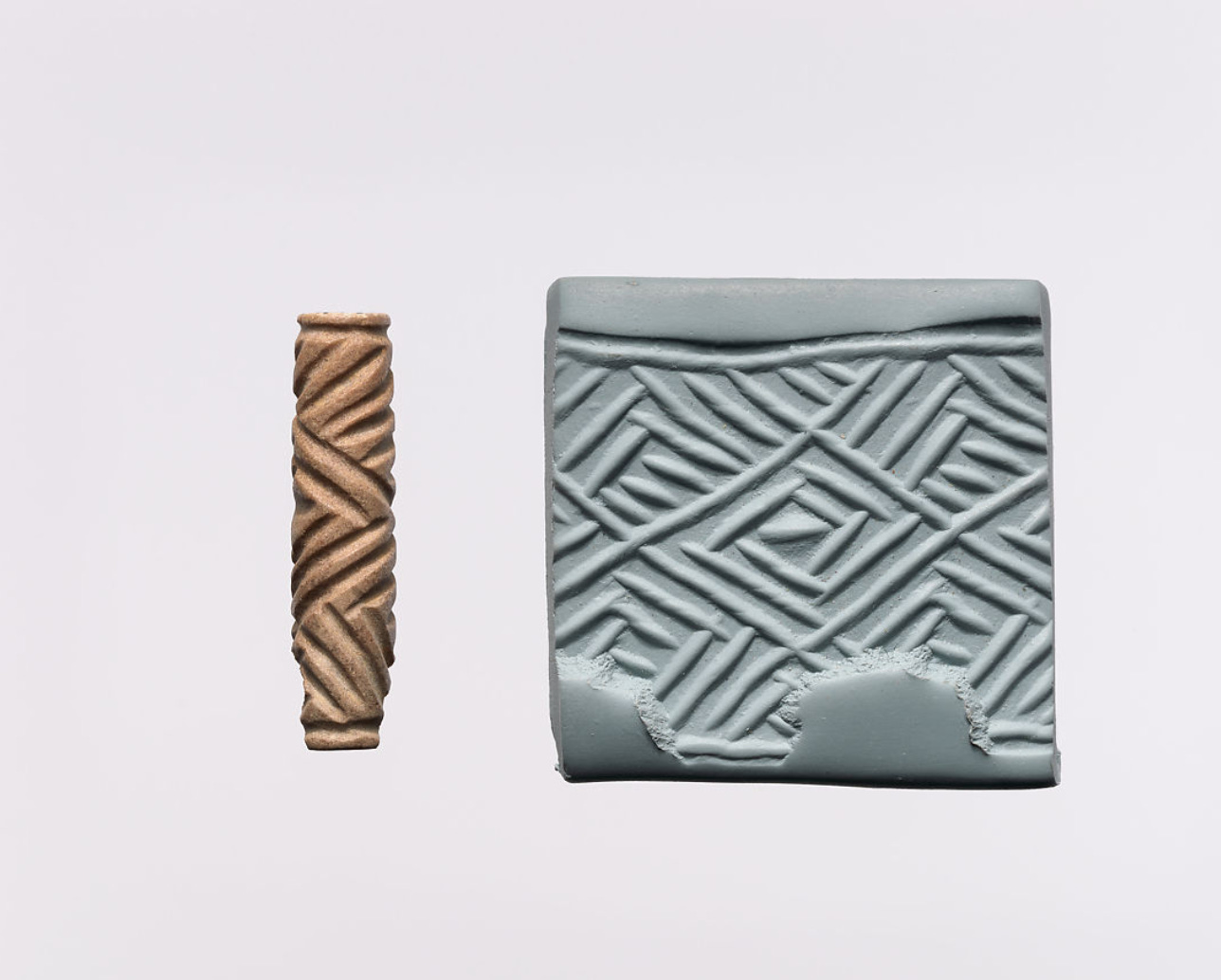 Clay cylinders that were rolled on clay as a signature in the very ancient world