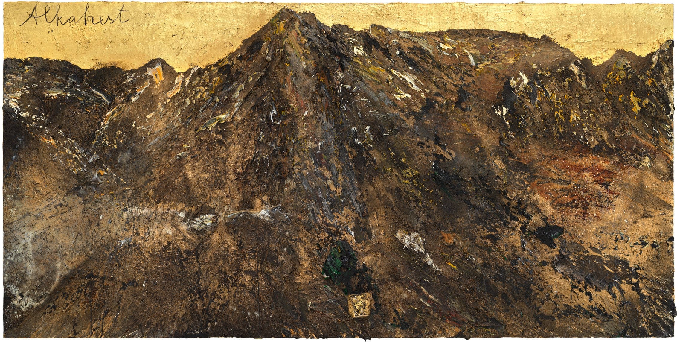 Mountain with gold in the background, kiefer